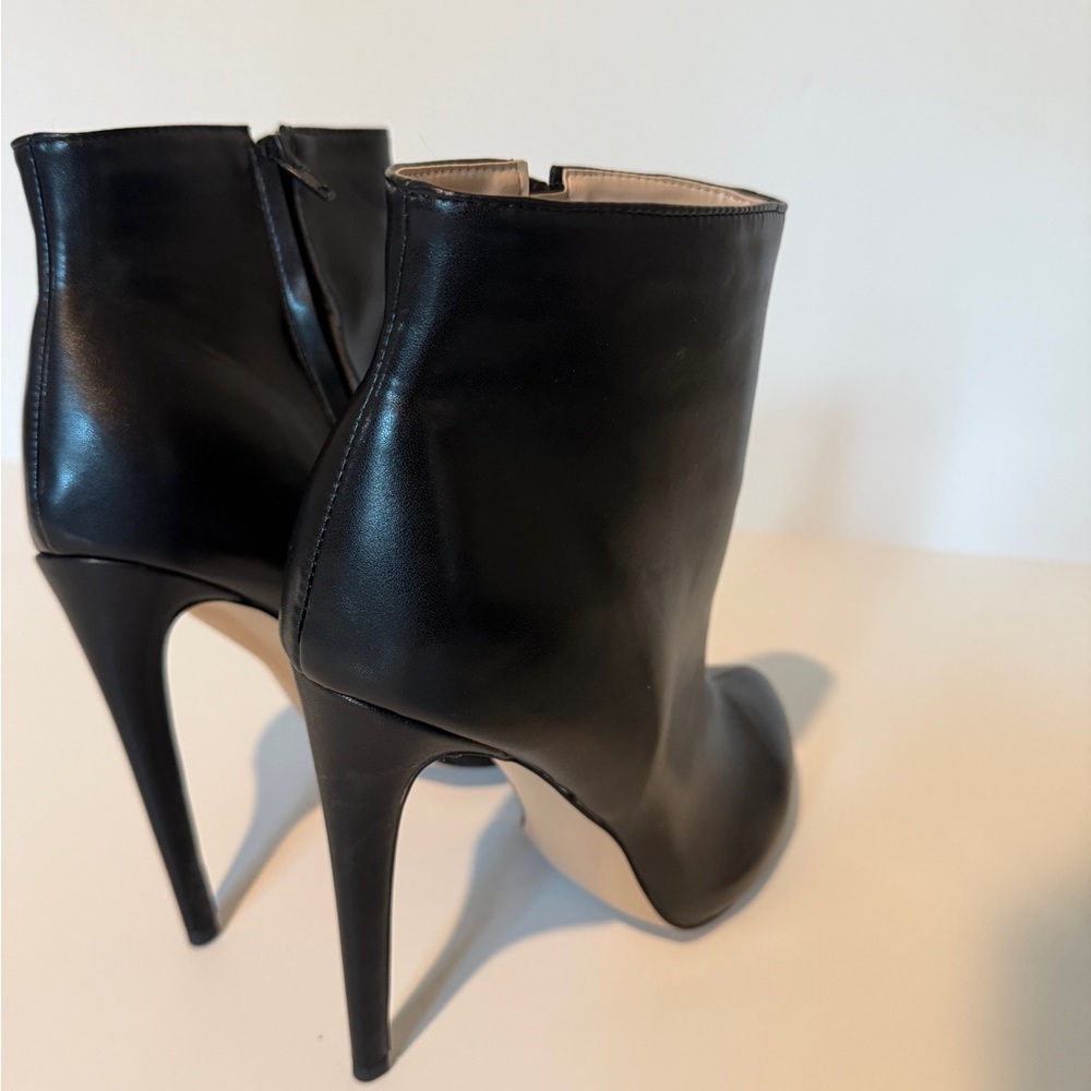 FSJ Black Heeled Ankle Boots 5” heels - Picture 5 of 7